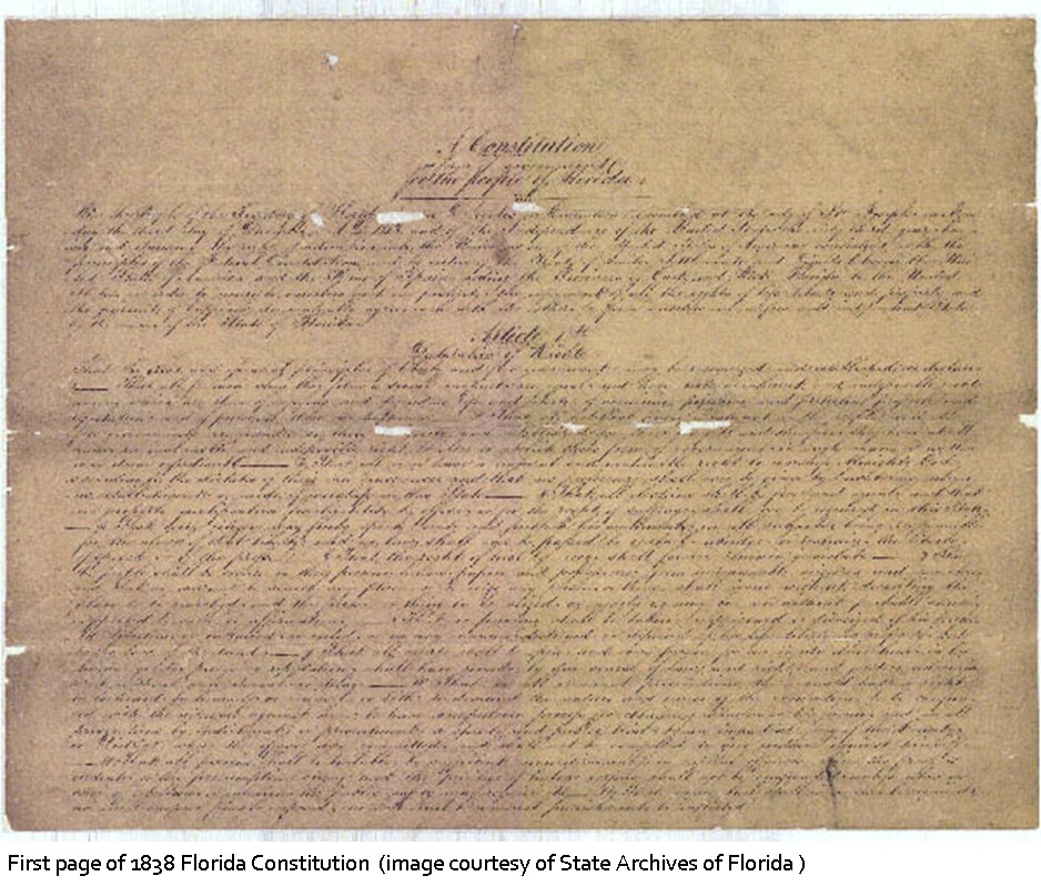 Florida Constitution of 1838 Jax Examiner
